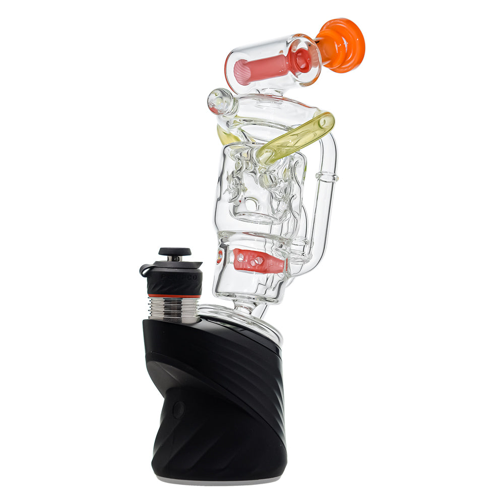 Premium Swiss Straight Fab Recycler Glass Attachment w/ Encased Opal for Puffco Peak OG & Pro